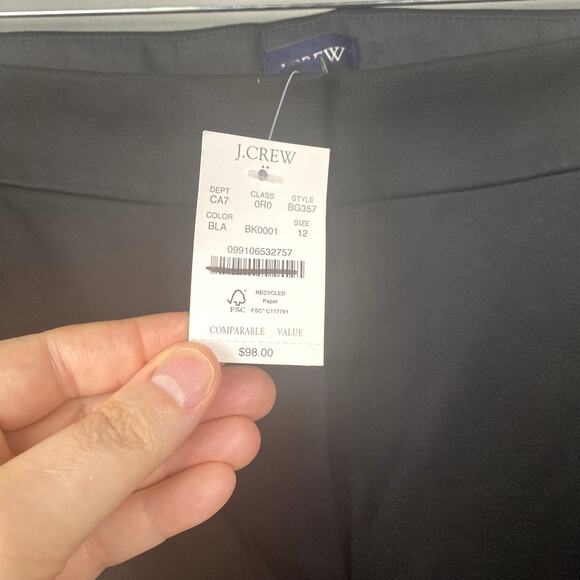 J.Crew. Pants Women 12 Black Trousers Classic Career Work Office Kelsey NWT - Picture 4 of 10
